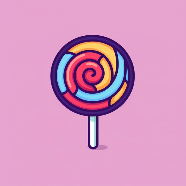 flat color candy logo vector