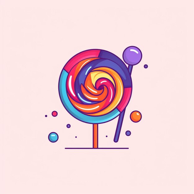 Photo flat color candy logo vector