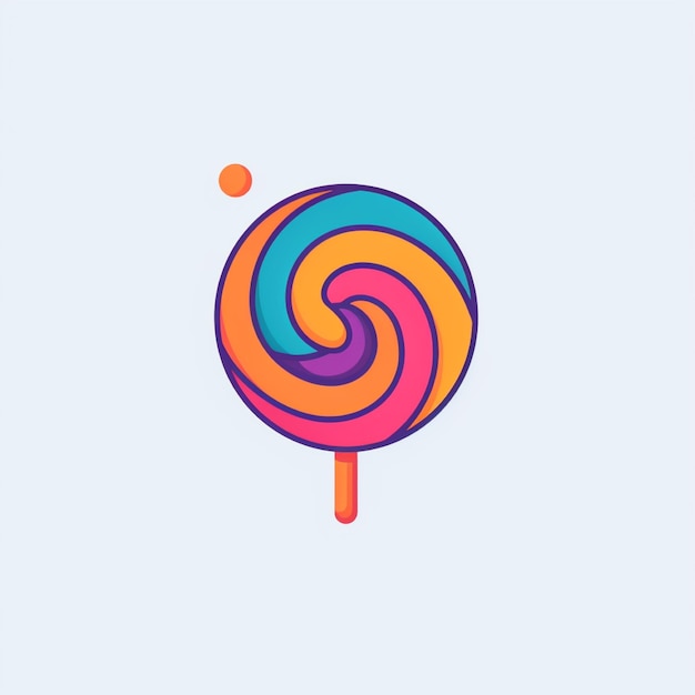 flat color candy logo vector