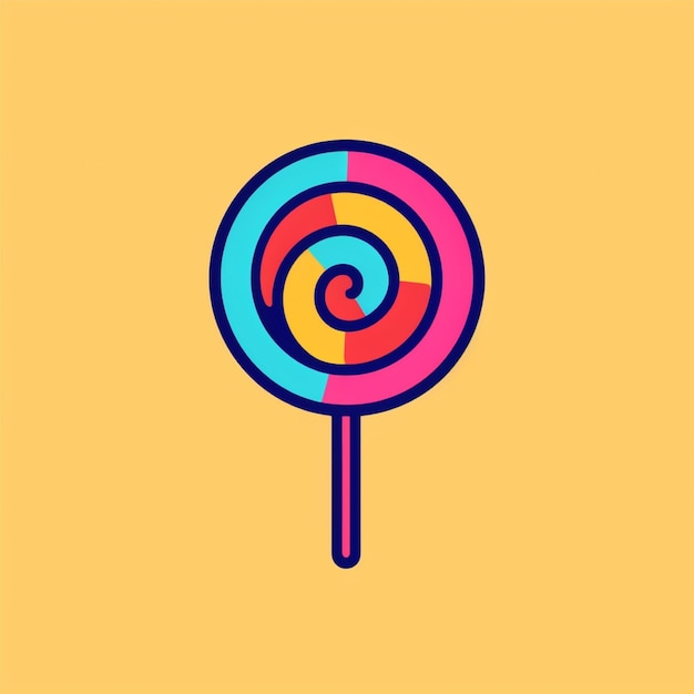 Photo flat color candy logo vector