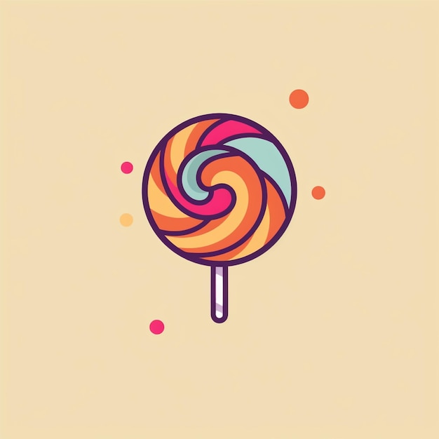 flat color candy logo vector