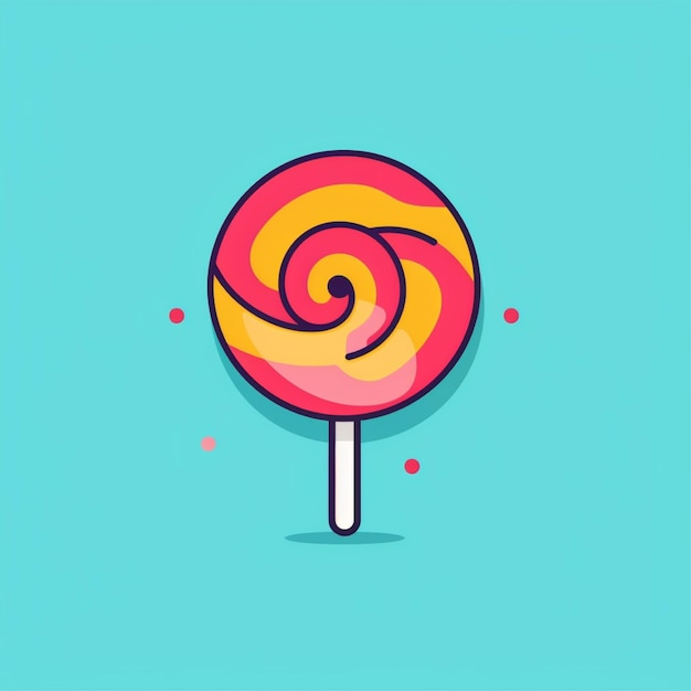 Photo flat color candy logo vector