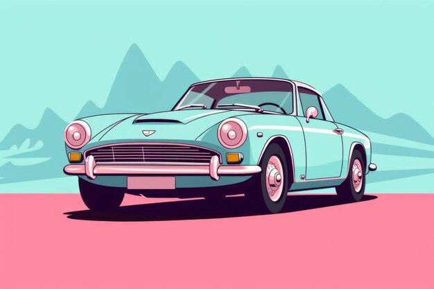 Flat color car vector