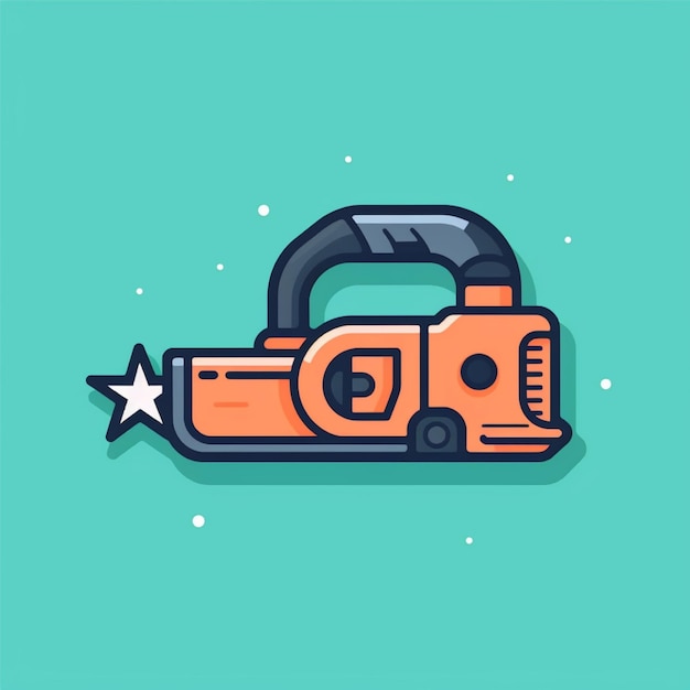 flat color chainsaw logo vector