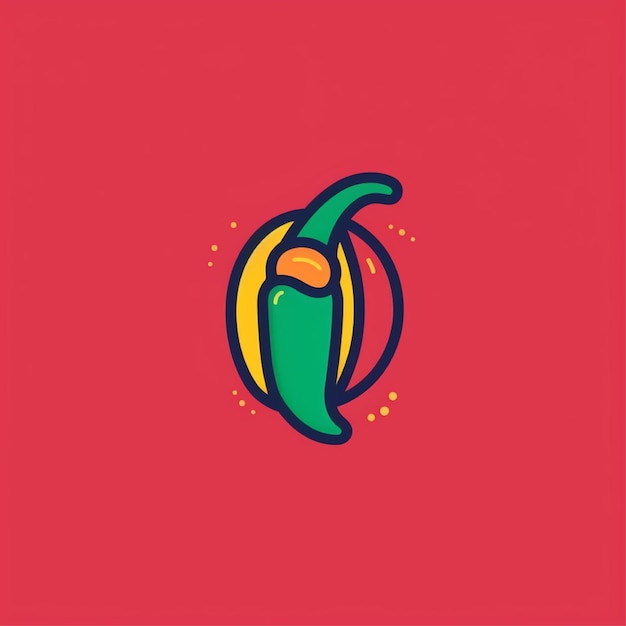 Foto vettore del logo del peperoncino a colori piatti