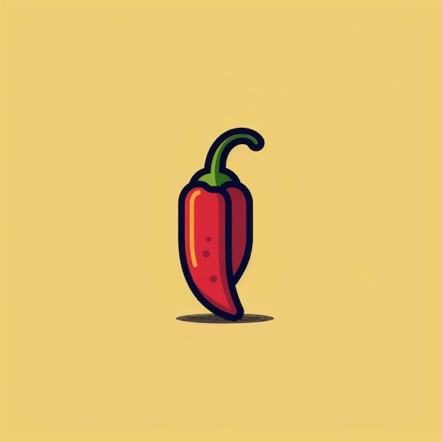 flat color chili logo vector