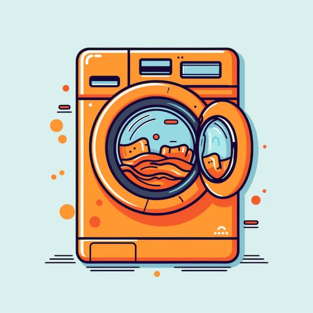 Photo flat color clothes washing machine logo vector