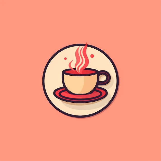 flat color coffee logo vector