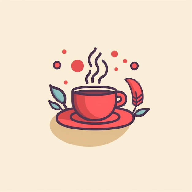 flat color coffee logo vector