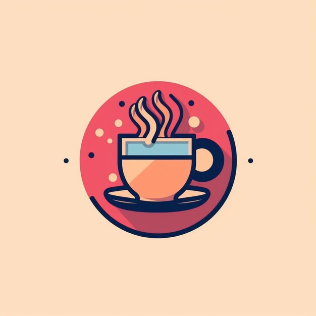 flat color coffee logo vector