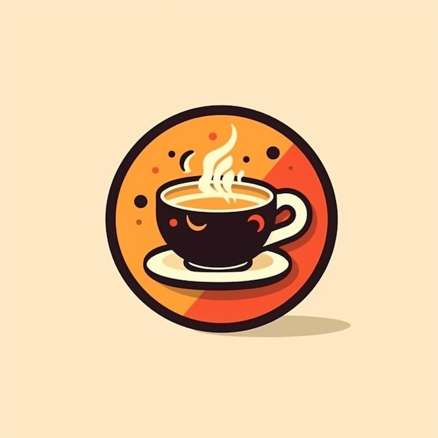 вектор логотипа плоского цвета кофе