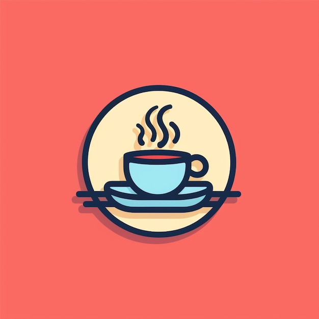 flat color coffee logo vector