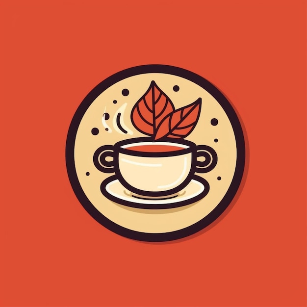 flat color coffee logo vector