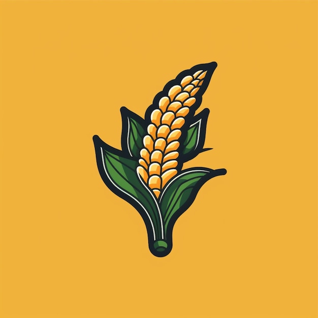 flat color corn logo vector