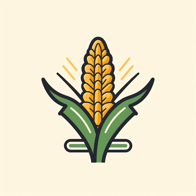 Photo flat color corn logo vector