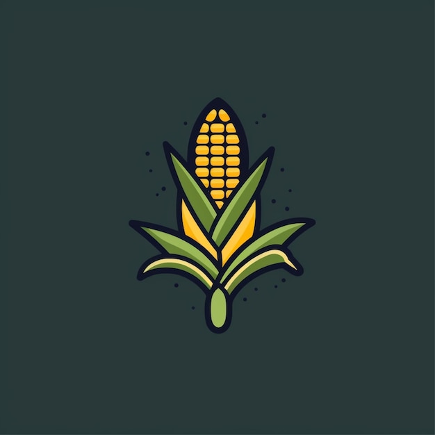 flat color corn logo vector