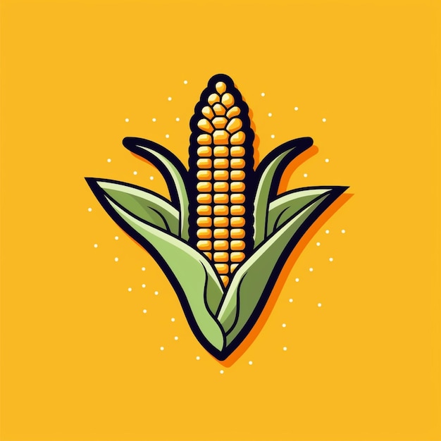 flat color corn logo vector