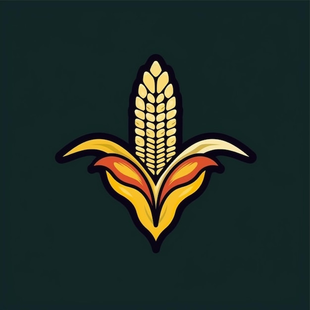 flat color corn logo vector