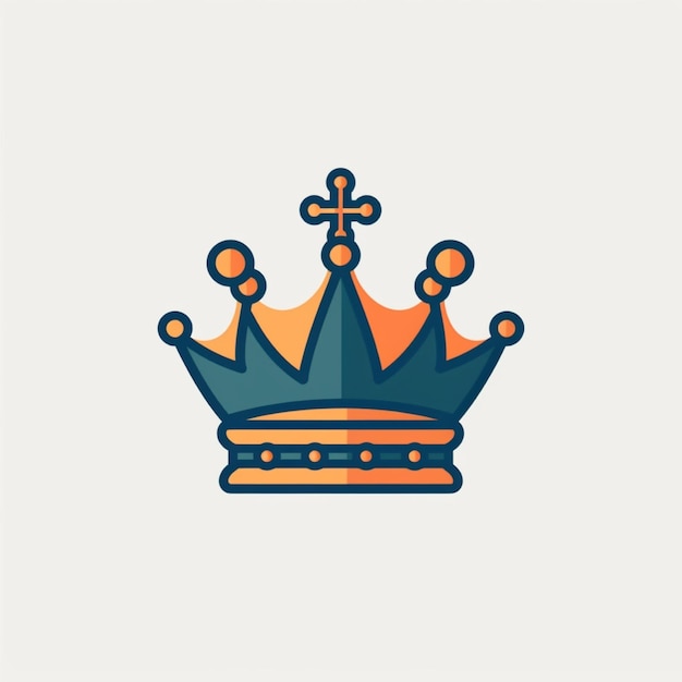 flat color crown logo vector