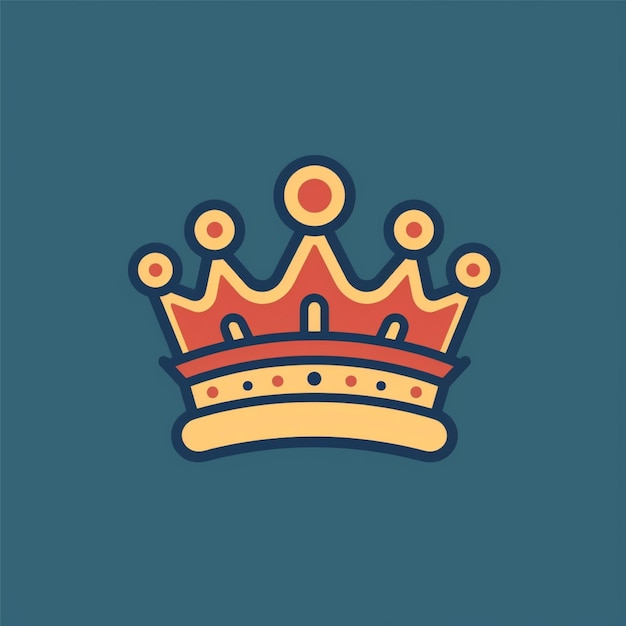 flat color crown logo vector