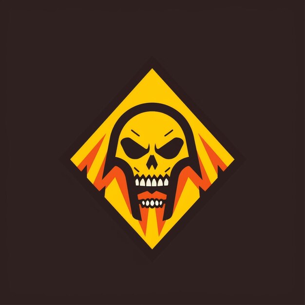 flat color danger logo vector