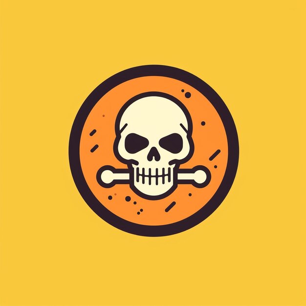 flat color danger logo vector