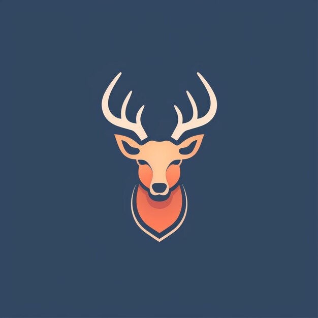 flat color deer logo vector