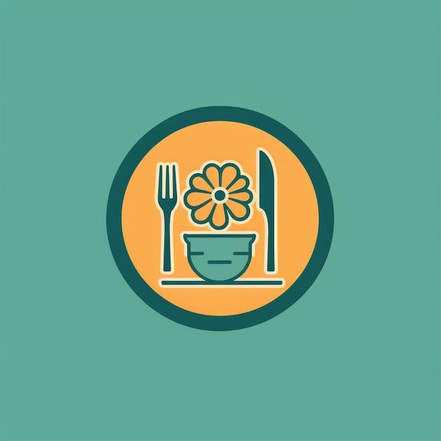 flat color dining logo vector