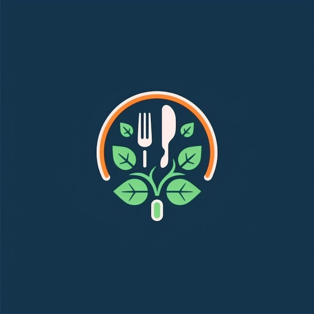 Photo flat color dining logo vector