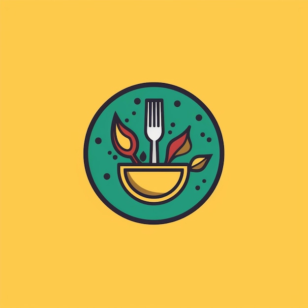 Photo flat color dining logo vector