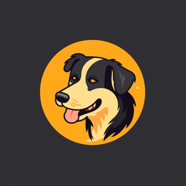 flat color dog logo vector