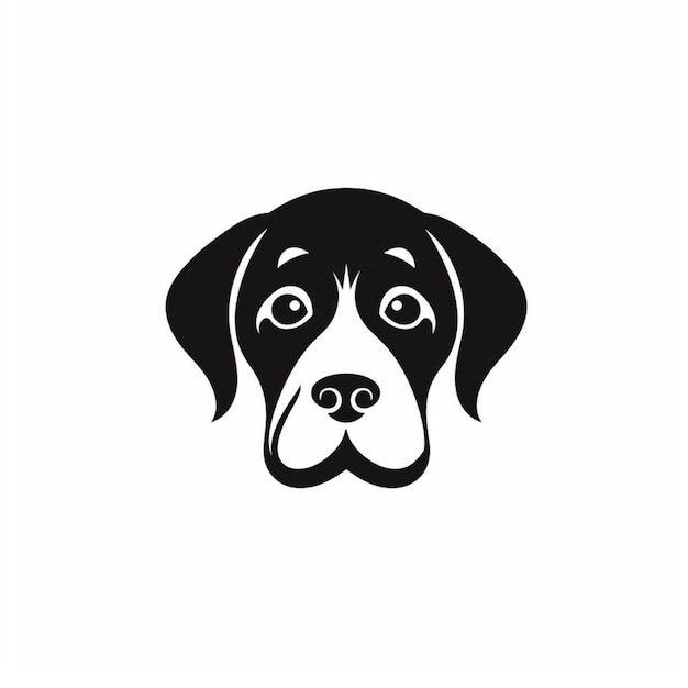 flat color dog logo vector