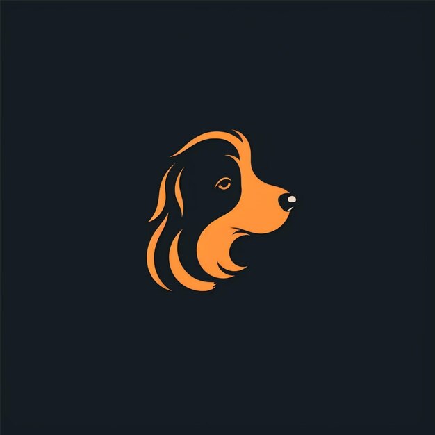 flat color dog logo vector