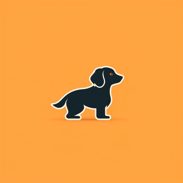 Photo flat color dog logo vector