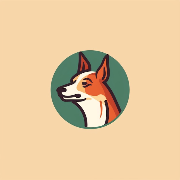 flat color dog logo vector