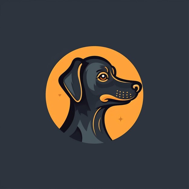 Photo flat color dog logo vector