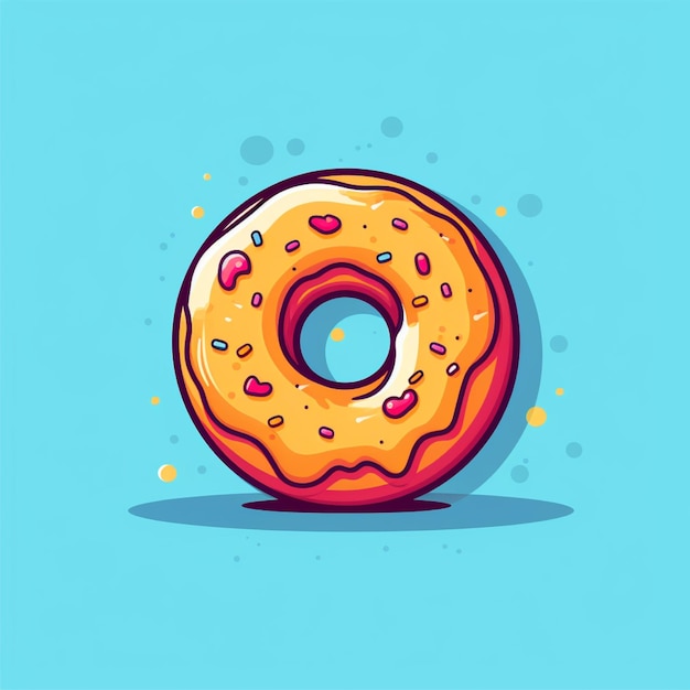 flat color donut logo vector