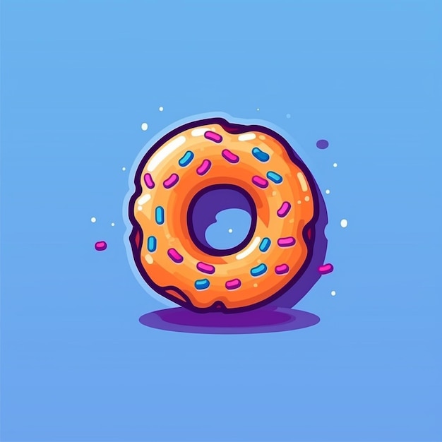 flat color donut logo vector