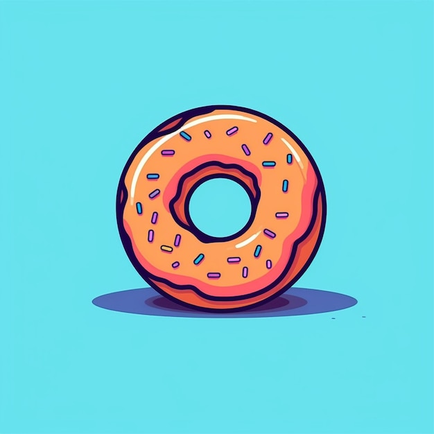 flat color donut logo vector