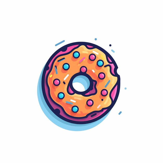 flat color donut logo vector