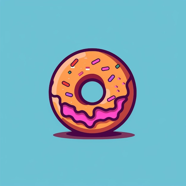 flat color donut logo vector