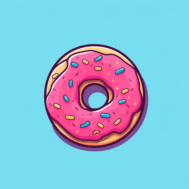 flat color donut logo vector