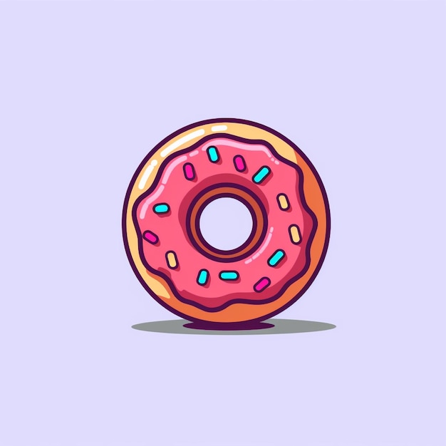 flat color donut logo vector