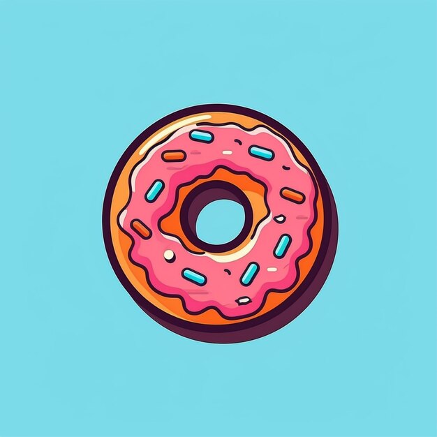 flat color donut logo vector