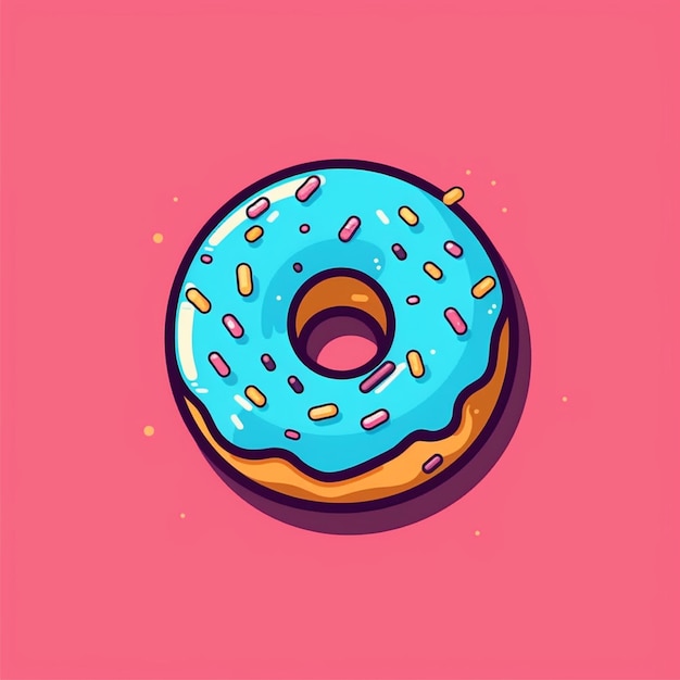 flat color donut logo vector