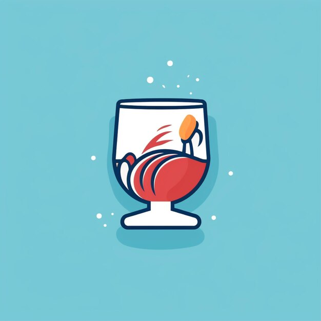 flat color drink glass logo vector