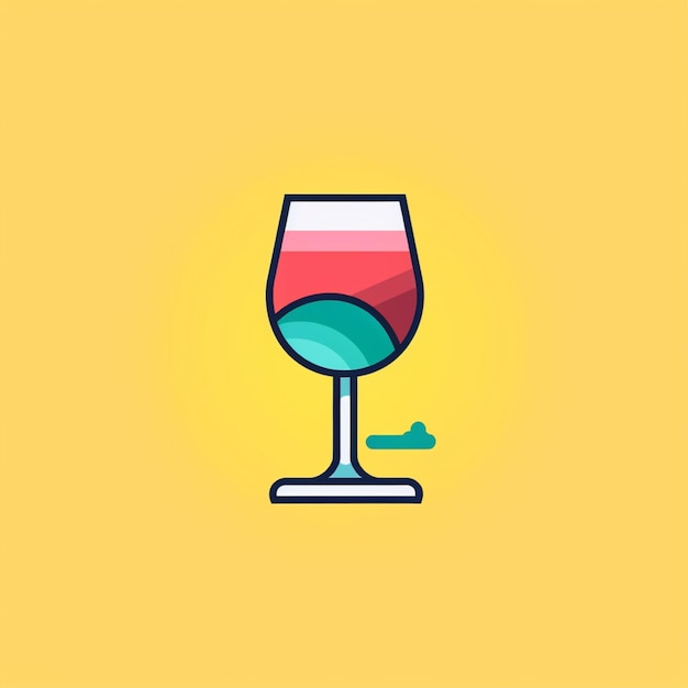 flat color drink glass logo vector