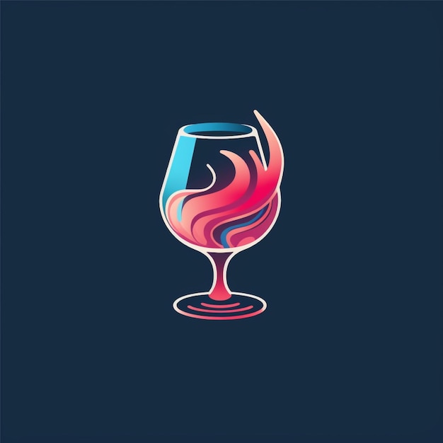 flat color drink glass logo vector