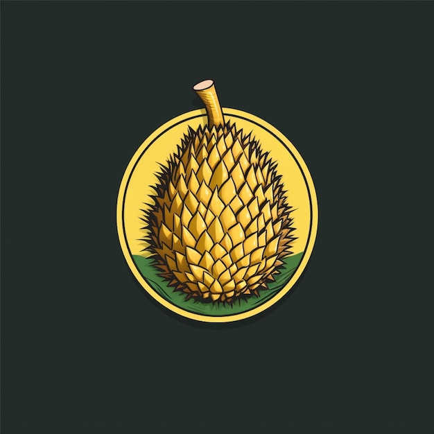 flat color durian fruit logo vector