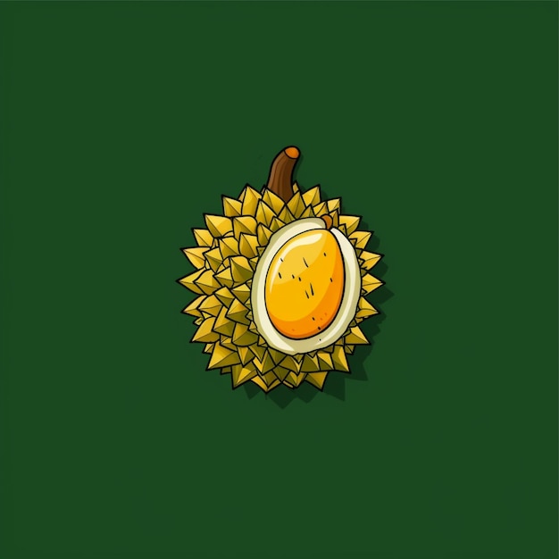 Flat color durian fruit logo vector